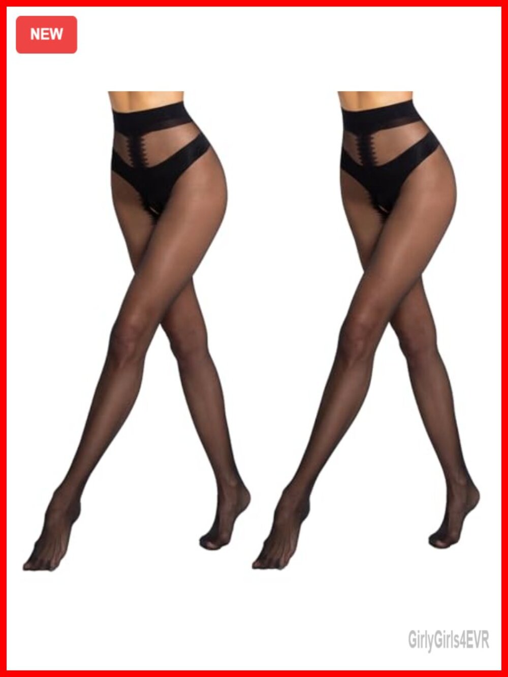 Sheer Tights 2 Pairs Open Crotch Suspender Pantyhose for Women